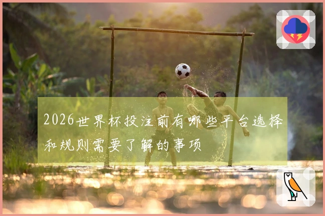 2026世界杯投注前有哪些平台选择和规则需要了解的事项